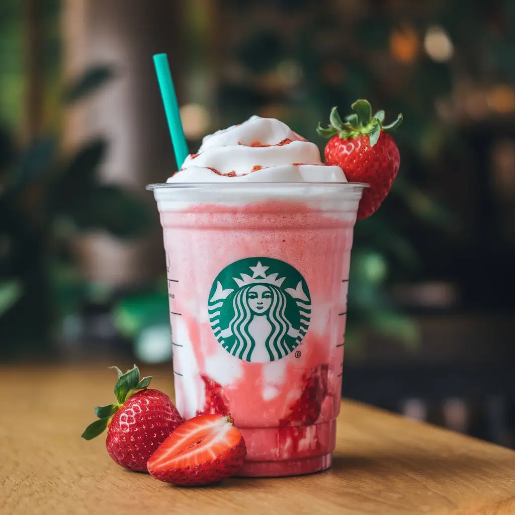 Starbucks Pink Drink with strawberry puree and coconut milk